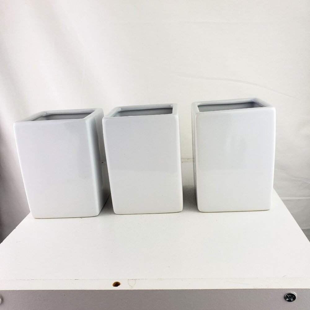 Pier 1 Imports White Cube Planters Set of Three